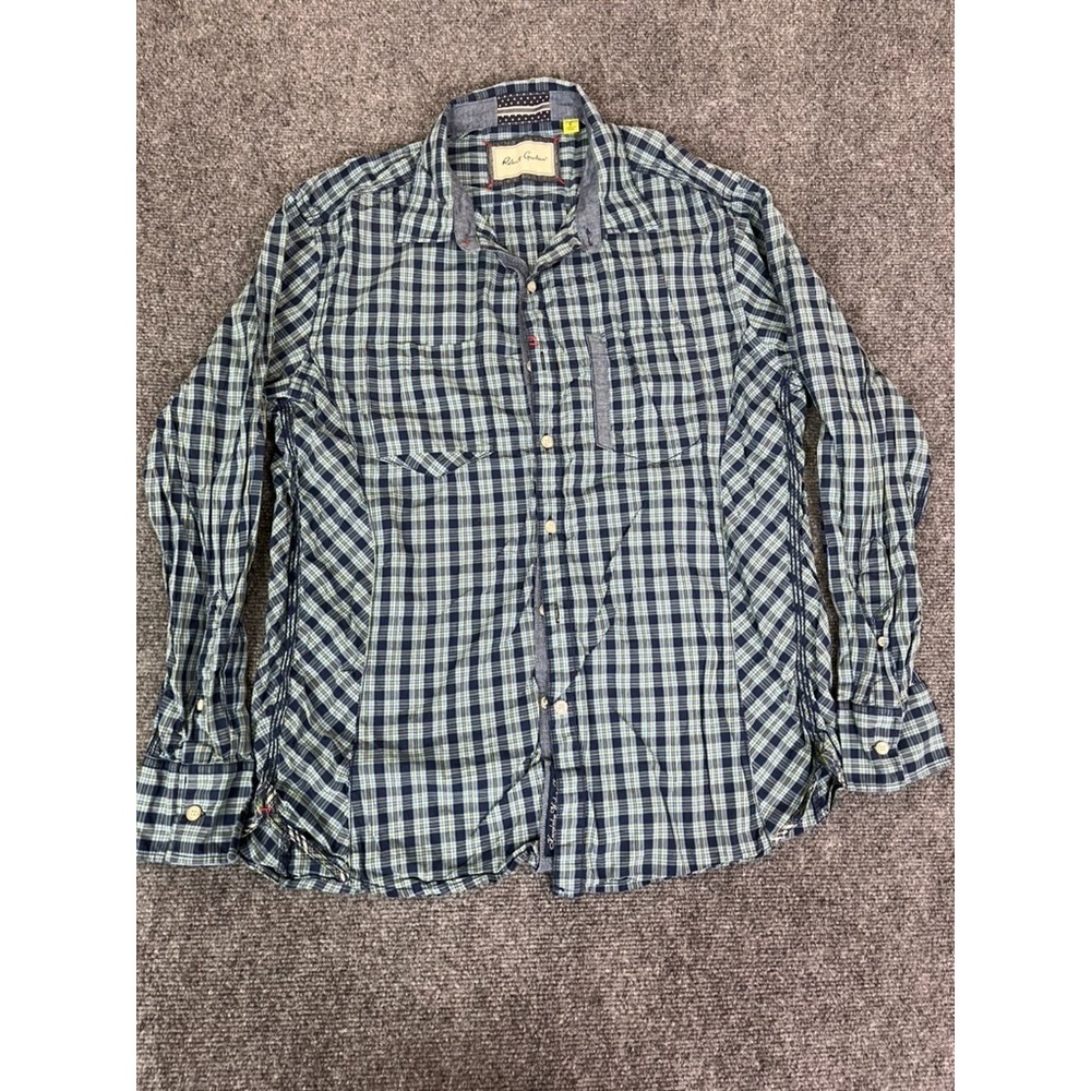 Robert Graham Men Multicolor Check Long Sleeve Tailored‎  Fit Shirt Size L